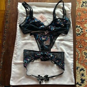 Bra panties and garter set.  New with tags.  Never been worn.